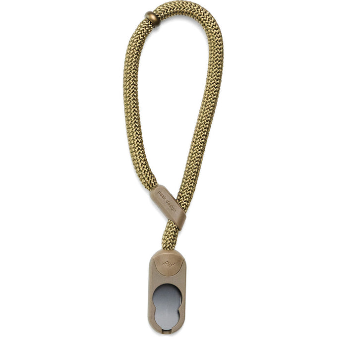 Peak Design Cuff Rope wrist strap in Kelp colour with Anchor Links securing a camera