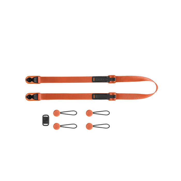 Lightweight Peak Design Leash camera strap with quick-adjust aluminium hardware, 83–145 cm length and 90 kg anchor strength - ideal for minimalist photography.