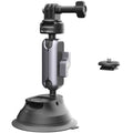 PGYTECH CapLock action camera suction cup mount with dual ball head for 360° rotation, strong suction grip, quick release system, and broad compatibility.