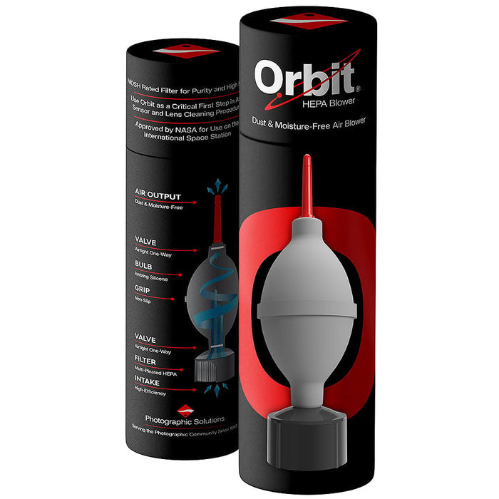 Orbit HEPA Blower packaging on a white background