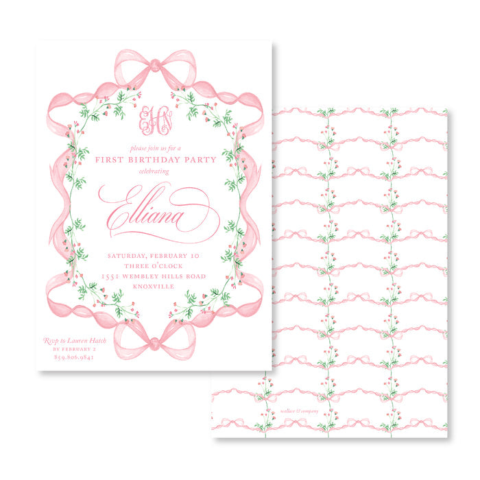 Pink Bow Invitations
