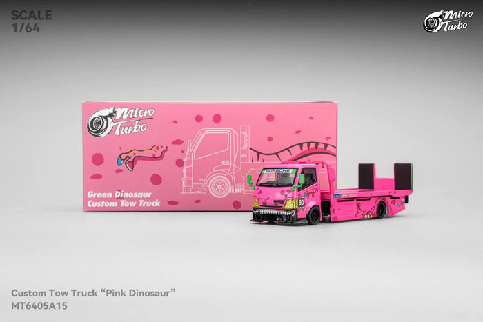 (PRE-ORDER) Pink Roxy Dino Custom Tow Truck Flat Bed  Micro Turbo Mega Gear 1/64 scale MG - 641