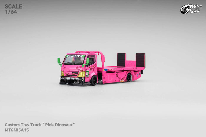 (PRE-ORDER) Pink Roxy Dino Custom Tow Truck Flat Bed  Micro Turbo Mega Gear 1/64 scale MG - 641