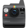 Polaroid Now Generation 3 Starter Set in black, featuring upgraded two-lens autofocus system, double-exposure and self-timer modes, built-in tripod mount, accurate flash, USB-C rechargeable battery, made with 40% recycled plastics, compatible with Polaroid i-Type and 600 film."