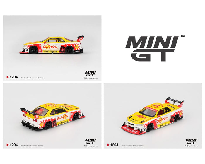 (PRE-ORDER) Nissan LB-ER34 Super Silhouette SKYLINE Suppaiman Okinawa Mini GT 1/64 scale MGT01204-BL