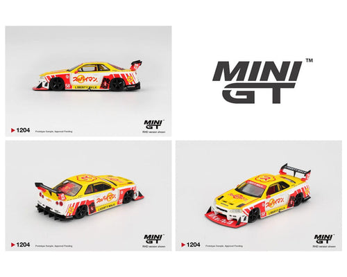 (PRE-ORDER) Nissan LB-ER34 Super Silhouette SKYLINE Suppaiman Okinawa Mini GT 1/64 scale MGT01204-BL