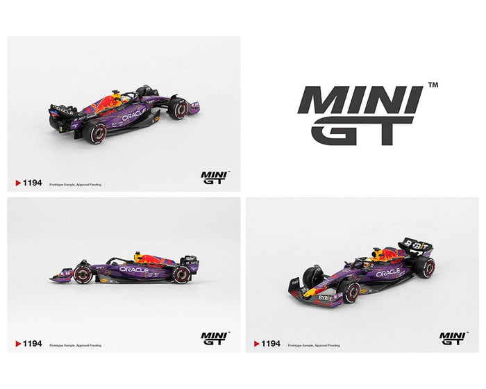 (Pre-order) Oracle Red Bull Racing RB19 #1 Max Verstappen 2023 F1 2023 Las Vegas GP Winner Mini GT 1:64 MGT01194-BL