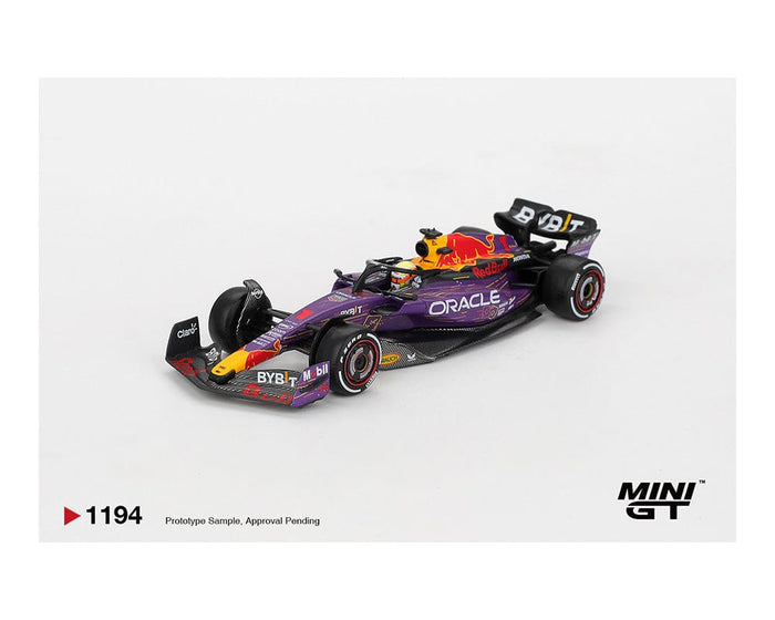 (Pre-order) Oracle Red Bull Racing RB19 #1 Max Verstappen 2023 F1 2023 Las Vegas GP Winner Mini GT 1:64 MGT01194-BL