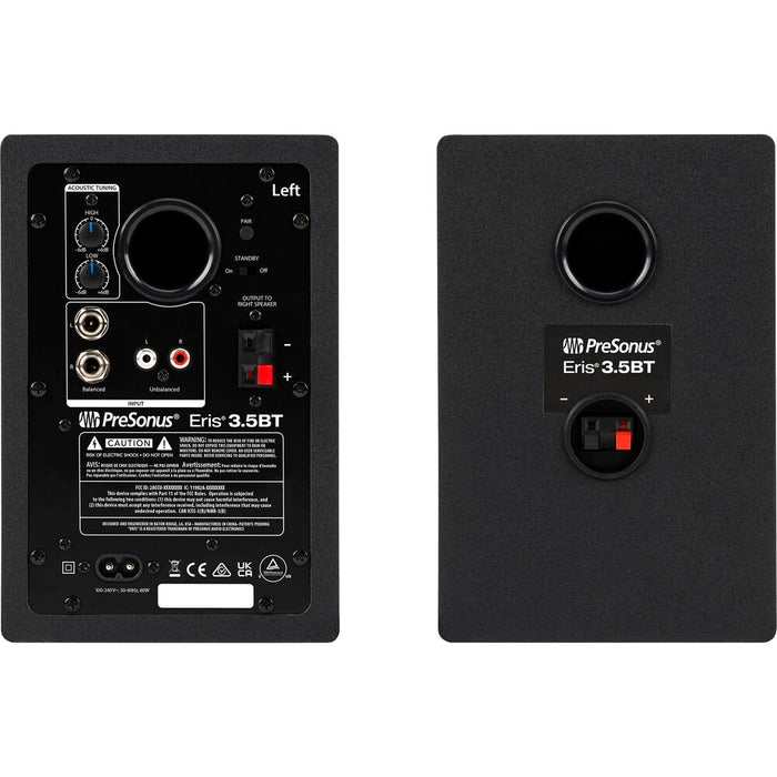 PreSonus Eris E3.5 BT monitor pair back view