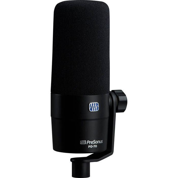 PreSonus PD-70 broadcast microphone angled view
