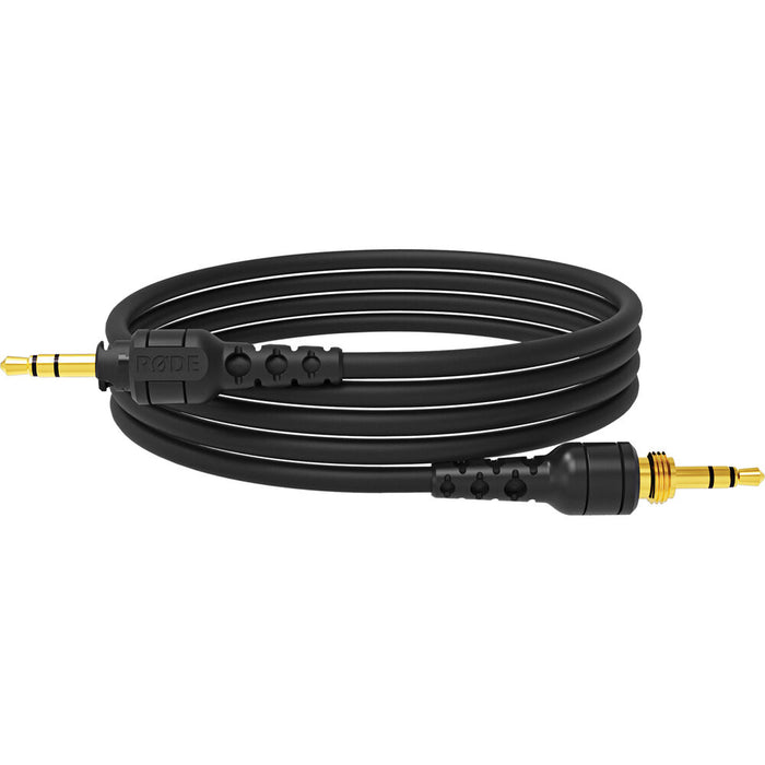 Connect a Black RODE NTH 1.2m Cable to the NTH-100 Professional Headphones. Features a 3.5mm TRS connection, 1.2m length and locking connector.