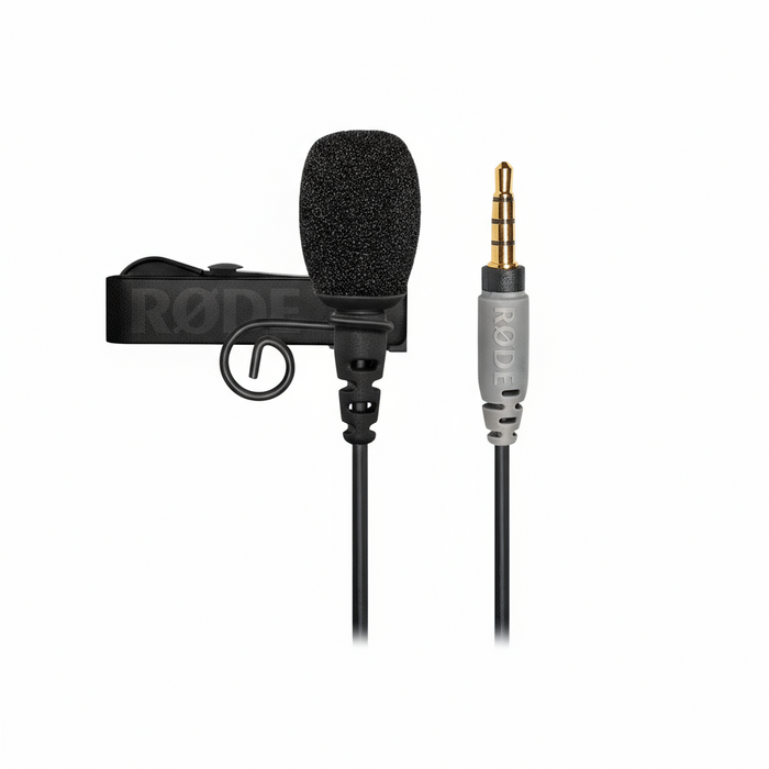RODE smartLav+ Lavalier Condenser Microphone for Smartphones — compact, professional mic for clear mobile audio recording.