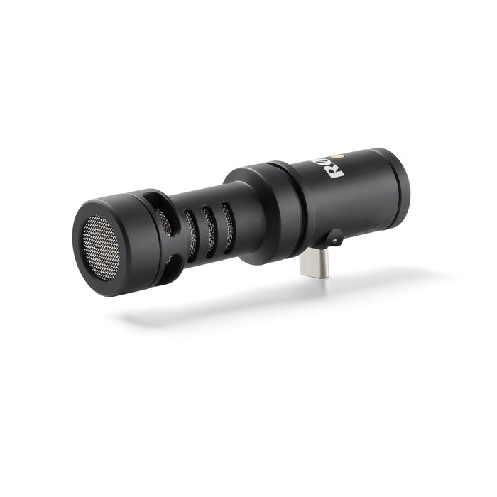 RODE VideoMic Me-C+ – compact USB-C directional microphone for mobile devices, with cardioid pickup, 3.5 mm headphone monitoring jack, and plug-and-play simplicity.