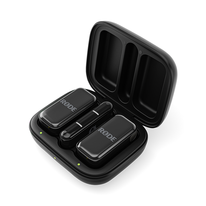 RODE Wireless Micro Lightning (Black) – compact wireless microphone with Lightning connector, designed for clear audio capture on iPhones and iPads.