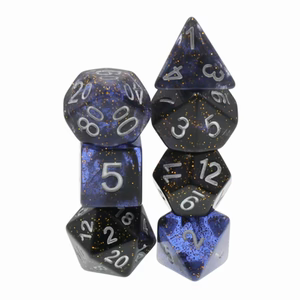 RPG Dice Set: Clear Night Sky