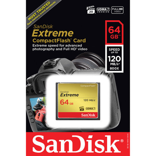 SanDisk 800x 64GB Extreme CF Memory Card (120MB/s)