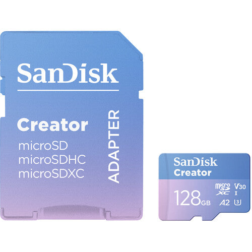 SanDisk Creator UHS-I microSD Memory Card  – fast, reliable card for 4K content creation.