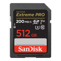 SanDisk Extreme Pro 512GB SD card on a white background