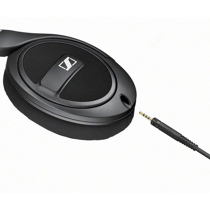 Sennheiser HD 569 wired headphones with closed-back design, plush ear pads, and dual detachable cables.