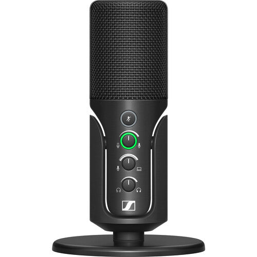 The Sennheiser Profile USB Microphone features USB-C connectivity, gain, mix, and volume controls, plus a soft-touch mute button with LED indicator.