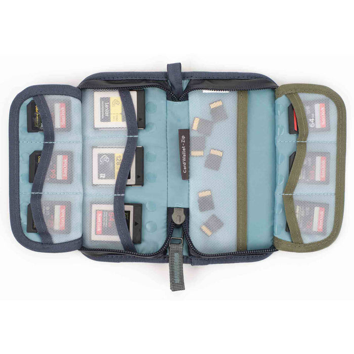Shimoda Designs Zip Card Wallet Blue with padded EVA protection
