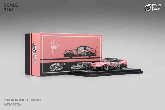 Simon's Garage Custom Nissan 180SX RB Metallic Pink Micro Turbo 1/64 scale MT6407C4