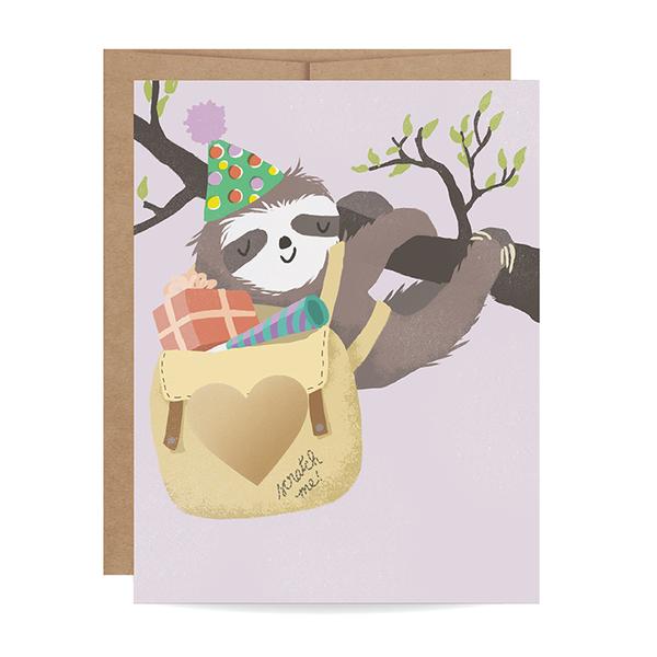 Sloth Scratch-Off Card
