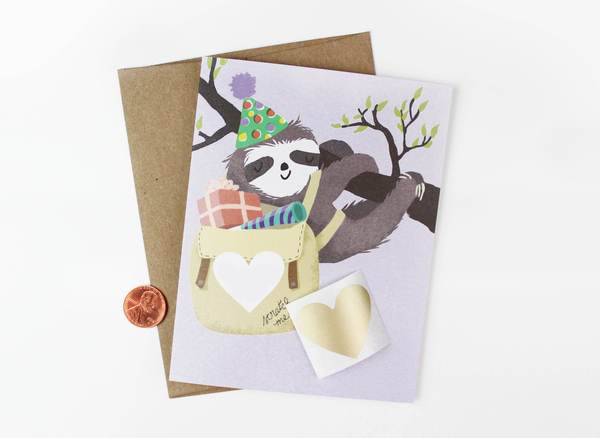 Sloth Scratch-Off Card