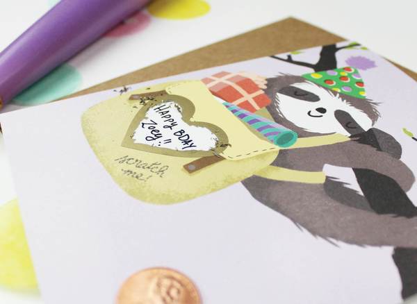 Sloth Scratch-Off Card