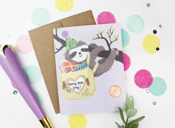 Sloth Scratch-Off Card