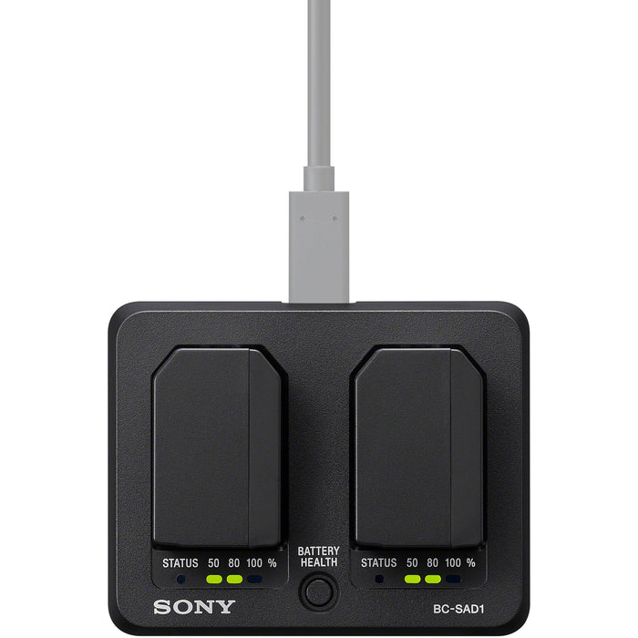 Sony BC-SAD1 dual USB-C battery charger for Sony NP-SA100 batteries