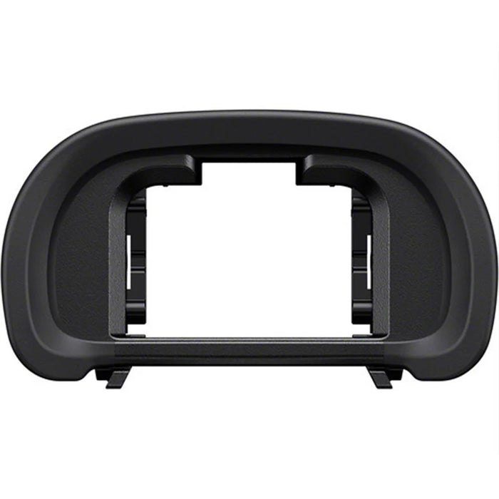 Sony FDA-EP18 eyepiece cup in black rubber with contoured design for improved eye comfort, compatible with Sony mirrorless camera viewfinders.