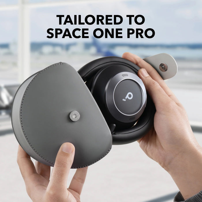 Soundcore Space One Pro headphones safely stored in premium travel case