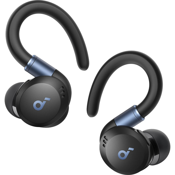 Soundcore Sport X20 earbuds with adaptive noise-cancelling and BassUp technology for fitness and workouts