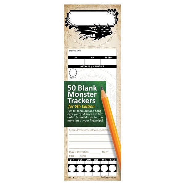 Stat Tracker: Blank Monster Trackers
