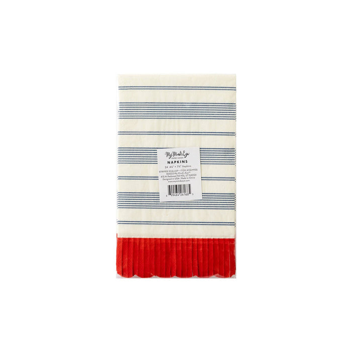 Striped Scallop Guest Towels