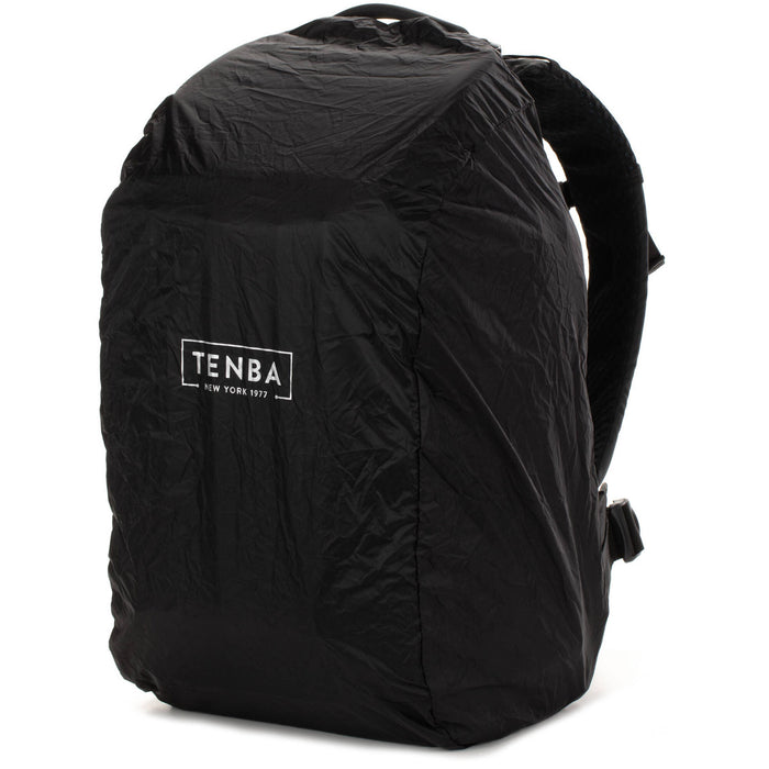 Tenba Axis V2 20L camera backpack with top, side, rear access, laptop/drones storage, MOLLE webbing, and comfy straps.