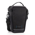 Black camera bag with a visible Tenba logo on a white background
