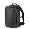 Black backpack on a white background