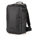 Black backpack on a white background