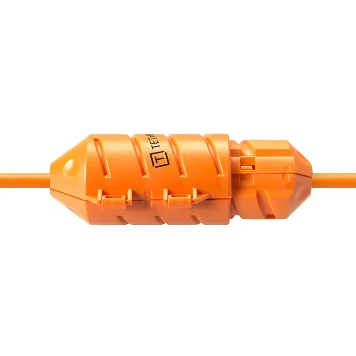 Tether Tools TetherGuard JerkStopper Extension Lock securing joined cables for stable tethered connections.