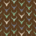 The Great Outdoors Brown Deer Reindeer Buck Woodland on White Fabric by the yard