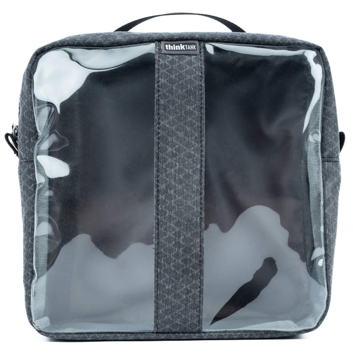 Think Tank Cable Management clear pouch for organising cables with easy visibility.