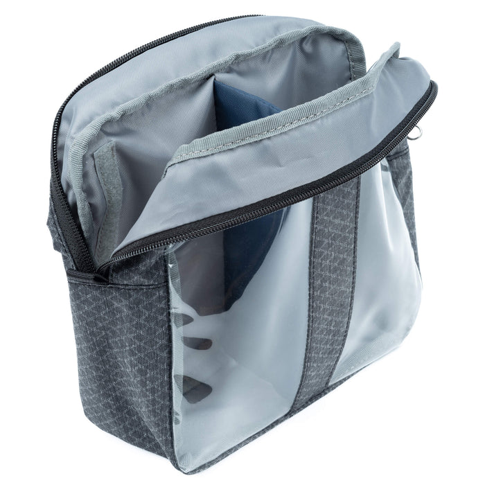 Think Tank Cable Management clear pouch for organising cables with easy visibility.