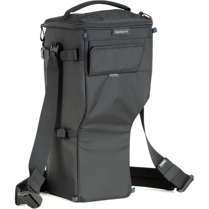 Think Tank Digital Holster 150 for 150–600mm lenses with belt/shoulder carry and accessory pockets.