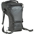 Think Tank Digital Holster 50 V3 bag for DSLR with 70-200mm lens, quick-access lid, belt attachment, and water-resistant design.