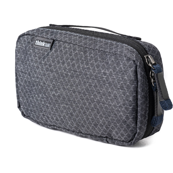 Think Tank EDC Pouch with pockets, zippered compartment, water-repellent coating, and open-flat design for easy access.