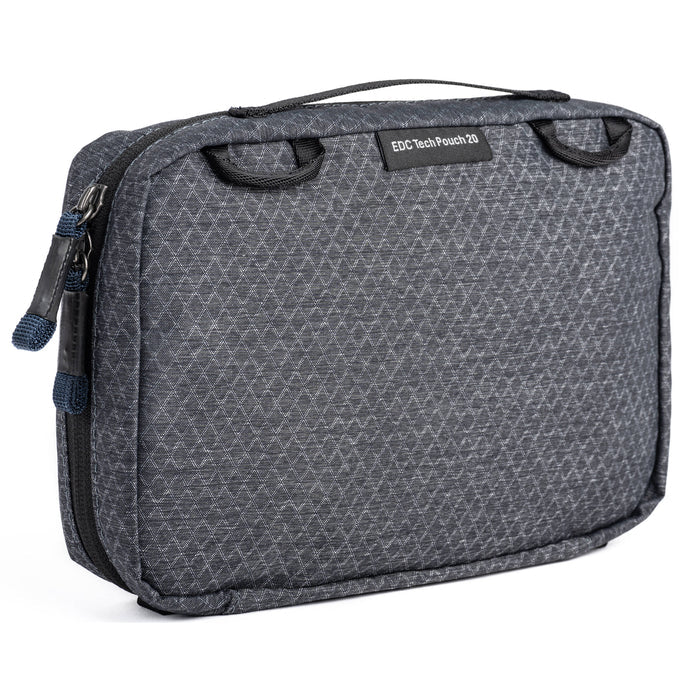 Think Tank EDC Pouch with pockets, zippered compartment, water-repellent coating, and open-flat design for easy access.