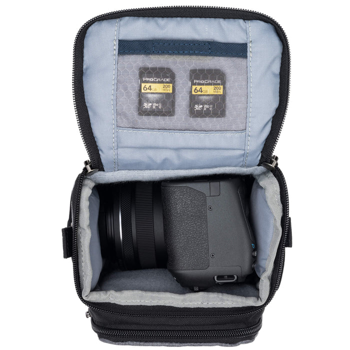 The Think Tank Photo Mirrorless Mover 10 is a compact, protective camera bag designed for mirrorless cameras and small photography accessories, featuring a sleek, durable exterior.
