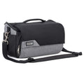 Think Tank Photo Mirrorless Mover 25 camera shoulder bag, black, compact with flip-top lid, multiple pockets, padded interior for mirrorless camera and lenses, rain cover included